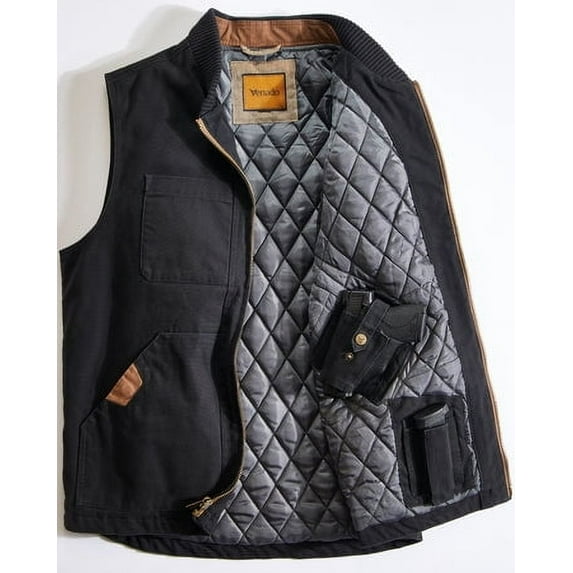 Venado CCW Vest for Men - Built-in Left and Right Handed Pockets (Black, Medium)