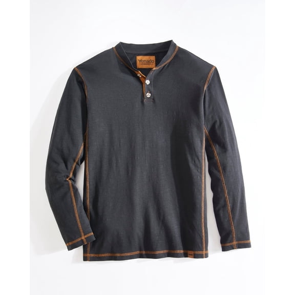 Venado Long Sleeve Shirts for Men – Flex Henley Shirts for Men Outdoor Wear (Black, XXXX-Large)