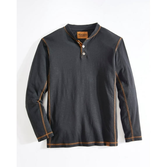 Venado Long Sleeve Shirts for Men – Flex Henley Shirts for Men Outdoor Wear (Black, XXXX-Large)