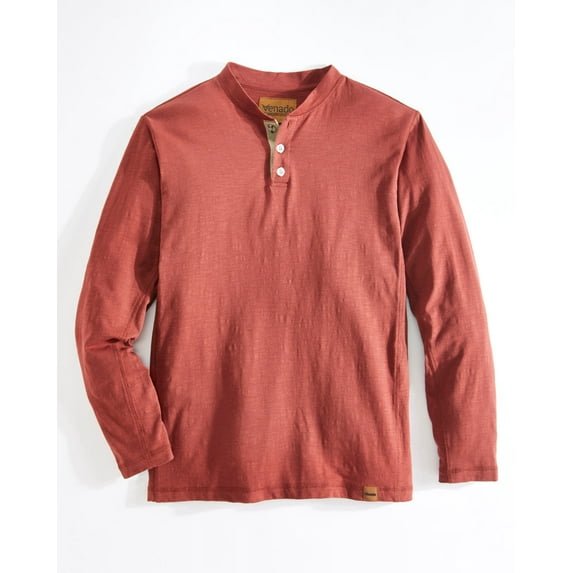 Venado Long Sleeve Shirts for Men – Flex Henley Shirts for Men Outdoor Wear (Fire Brick, Medium)