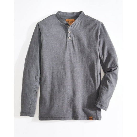 Venado Long Sleeve Shirts for Men – Flex Henley Shirts for Men Outdoor Wear (Large Tall, Charcoal Grey)