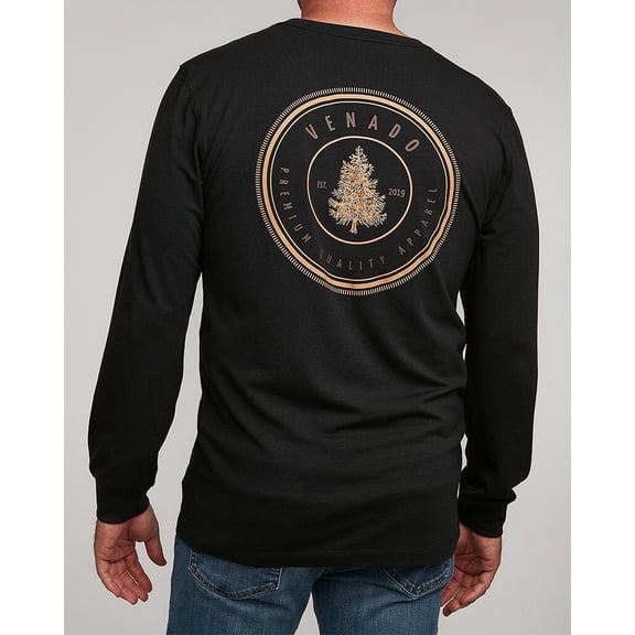 Venado Lumber Mens Graphic Tees – Long Sleeve Flex Shirts – Soft Cotton Blend (Black, Large)