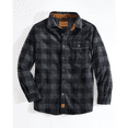 thumbnail image 1 of Venado Men's Heavyweight Buffalo Plaid Fleece Shirt (Large, Charcoal Gray), 1 of 8