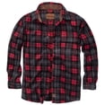 thumbnail image 1 of Venado Mens Plaid Shirts for Men - Heavyweight Buffalo Plaid Fleece Shirt - Soft (Plaid Crab Apple, Small), 1 of 1