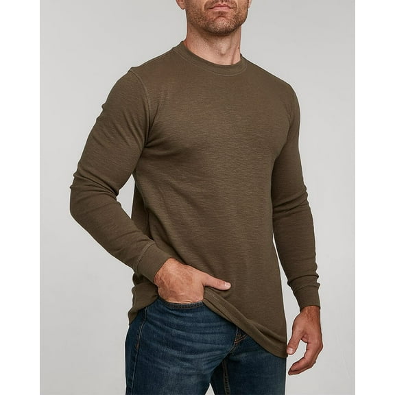 Venado Mens Shirts Long Sleeve Thermal Crew – Water Repellant Shirt for Men (Army, 2XL)