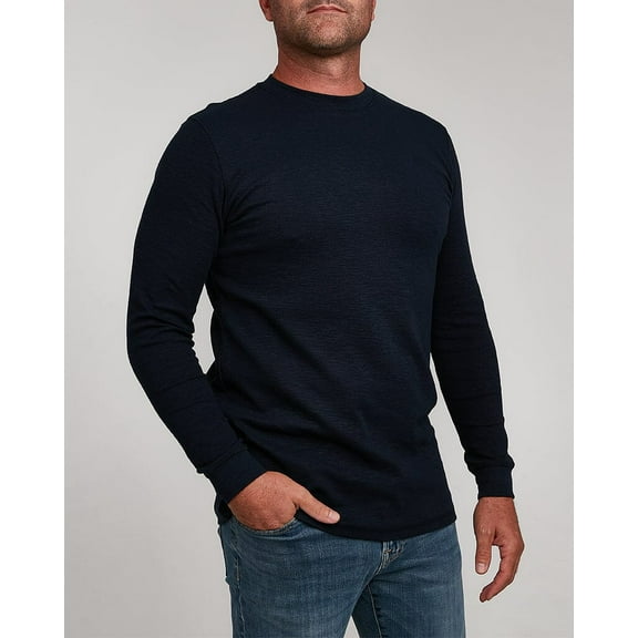 Venado Mens Shirts Long Sleeve Thermal Crew – Water Repellant Shirt for Men (Navy, Medium)