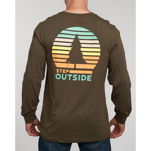Venado Northwoods Mens Graphic Tees – Long Sleeve Flex Shirts – Soft Cotton Blend (Army, XL)