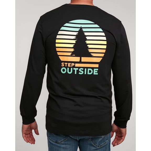 Venado Northwoods Mens Graphic Tees – Long Sleeve Flex Shirts – Soft Cotton Blend (Black, Large)