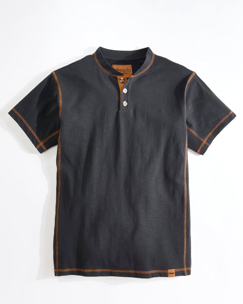 Venado Premium Short Sleeve Henley Shirt for Men (Black, Large ...
