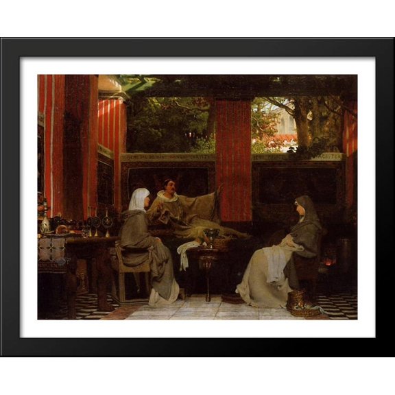 Venantius Fortunatus Reading His Poems to Radegonda VI 36x28 Large Black Wood Framed Print Art by Sir Lawrence Alma Tadema