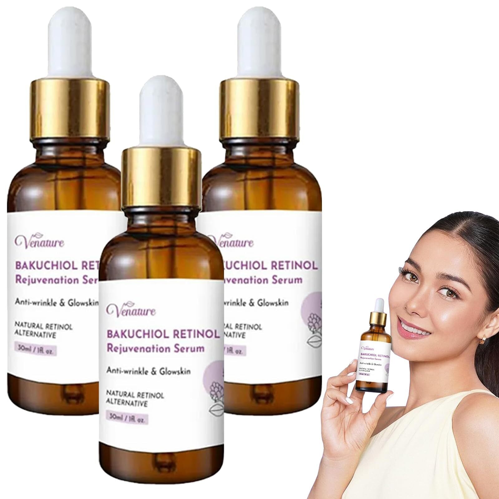 Venature Bakuchiol Retinol Rejuvenation Serum, Bommot Face & Neck