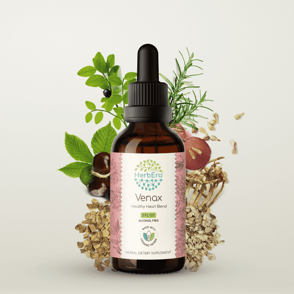 HerbEra Venax Extract, Dietary Supplement Herbal Formula, Made from Butcher's Broom Root, Horse Chestnut Nut, Rosemary Leaf, Prickly Ash Bark, Bilberry Leaf, Grape Seed, Stone Root 2 oz