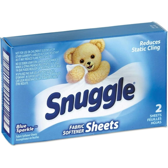 Vend-Design Fabric Softener Sheets, Blue Sparkle, 2 Sheets/Box, 100 Boxes/Carton