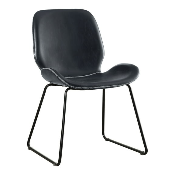 Vendell Contemporary Armless Bucket Accent Chair, Black