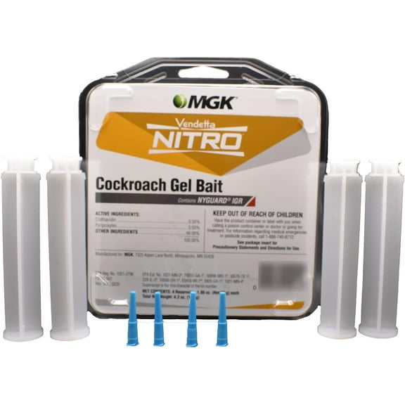 Vendetta Nitro Cockroach Gel Bait 4 Tips, 4 Plungers, & 4 x 30g Tubes by MGK