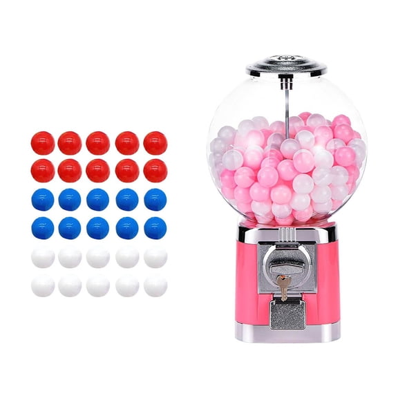 Vending Machine, 9.8Inch Ball Bulk Vending Machine with Key & 120 Empty Capsules, Classic Bubble Capsule Toys Dispenser, Commercial Candy Gumball Machine, Perfect for Game Stores and Retail Stores