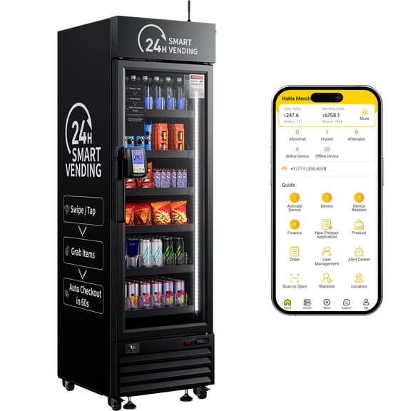 HAHA Smart AI Vending Machine for Business, Refrigerated Commercial Vending Machine with App