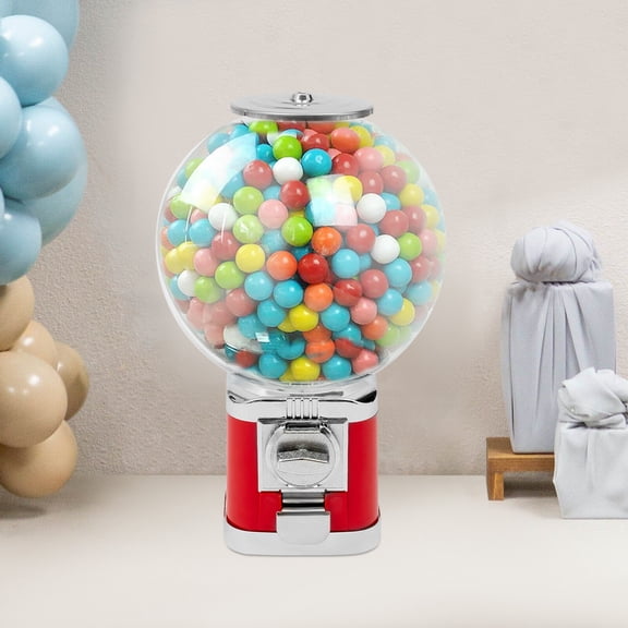 Vending Machine Twister Ball Dispenser Candy Gumball Pinballs Dispenser Coin Operated (Red)
