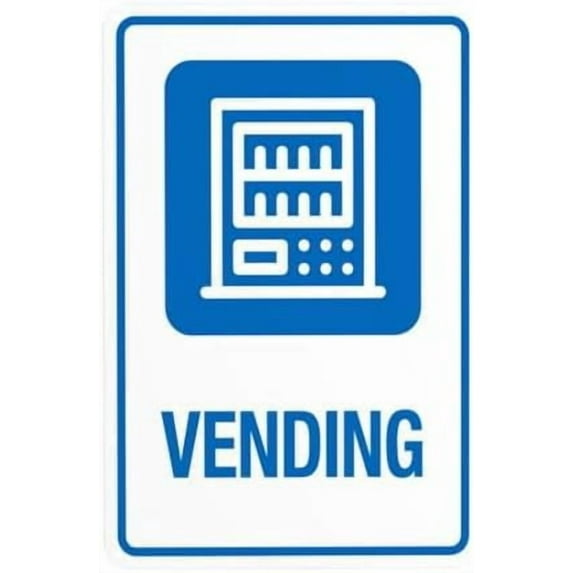 Vending With Graphic Warning Sign, Room Security Metal Signs for Busines Home Outdoor Indoor Road Yard Garage Street Wall Caution Decor 8 x 12 Inch