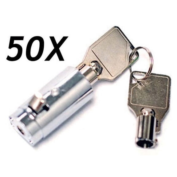 Vending-World - 50 - MEI-2501B-KA Vending Machine Lock with Tubular Keyway and Chrome Finish, Keyed Alike