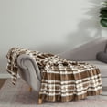 thumbnail image 1 of Vendor Labelling Bk Eco Plush Throw-brown Oliver Plaid, 1 of 6