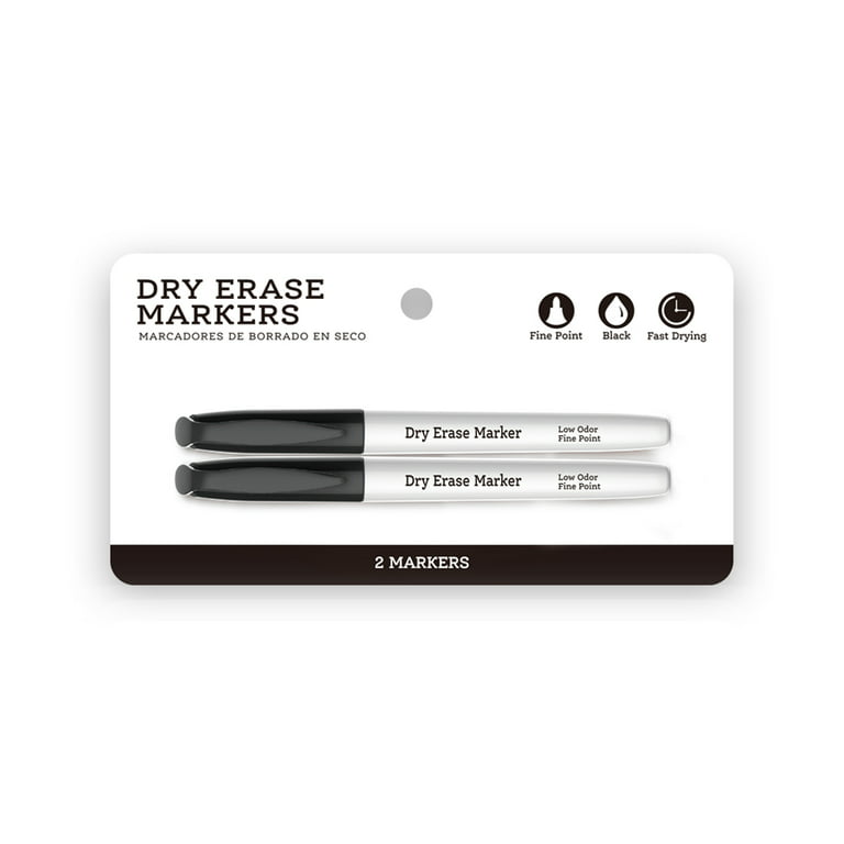 Vendor Labelling Fine Tip Handheld Dry Erase Marker, Black, 2-Count