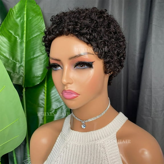 Vendor Wholesale Cheap Brazilian Natural Virgin Raw Human Hair Summer Curly lace Bob Part T Wigs Short Pixie Cut Wig