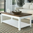 thumbnail image 1 of Veneer Coffee Table, 48" Wide, & Whitewash Style Whitewashed 48 Inches Poplar And, 1 of 5