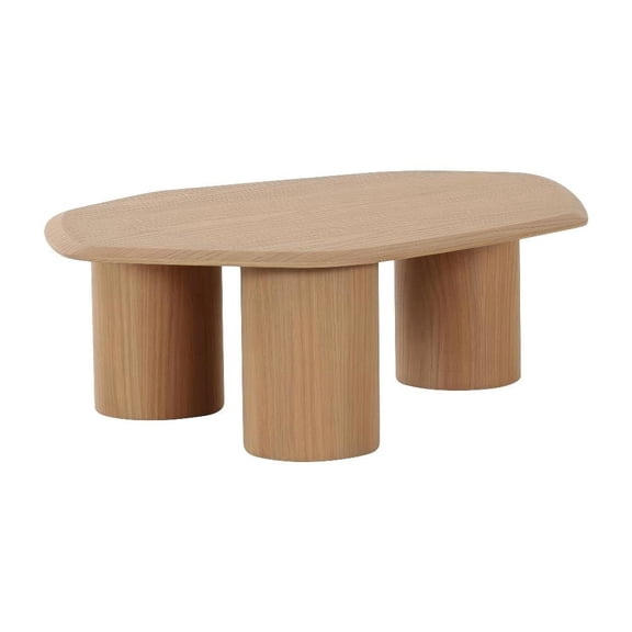 Veneer Coffee Table in White Oak with Solid and Manufactured Wood Construction