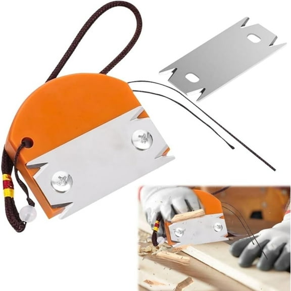 Veneer Edge Cutter, Kvago Edge Corner Planer for Woodworking, Portable Manual Edging Cutter with 1 Replacement Blade, Edge Banding Trimmer, Mini Hand Planer for Wood Deburring, Chamfering (Orange)