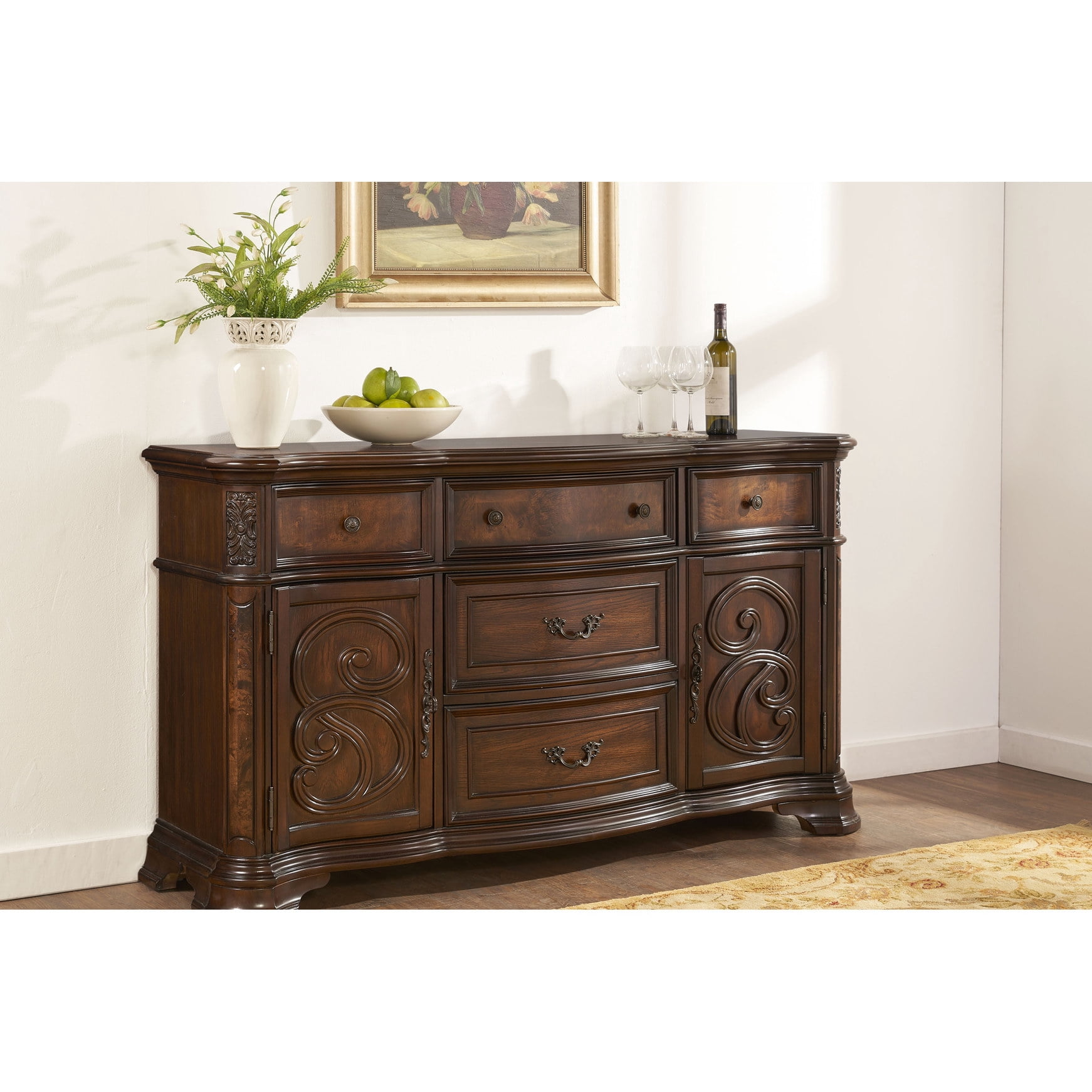 Veneer - Made Buffet / Great in Living Rooms / Hand - Stained Wood ...