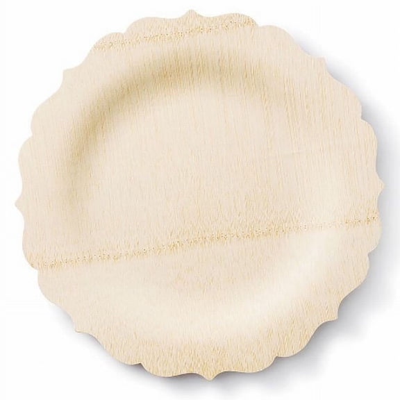Veneerware Fancy Natural Bamboo Heavy Weight 11" Plates 8 Per Pack