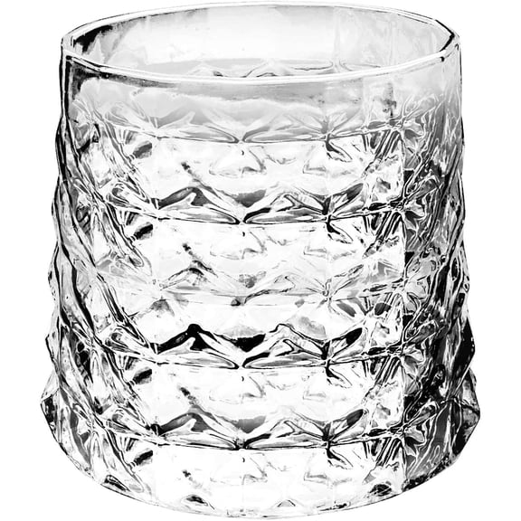 Venera Borosilicate Heat Resistant Juice & Whiskey Wine Glass Transparent Color Fade or Flake Free Great for Iced Tea Ice Water Casual Dinner - Pack of 4 (Large)