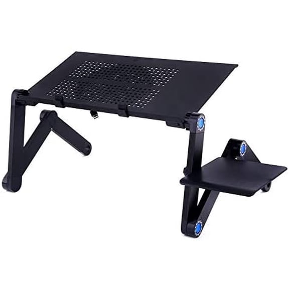 Venera E6 Multifunction Foldable Laptop Table Ergonomics Design & Adjustable Legs with Mouse Pad Adjustable Laptop Stand Aluminum Alloy Laptop Stand for Sofa Bed and Couch Portable Reading Stand