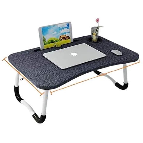 Venera Laptop Desk for Work Multi Function Lap Tablet Portable Mini Picnic Desk Perfect for Eating, Laptops, Bed Tray, Laptop Stand Bed, Height Adjustable Study and Drawing with Folding Table Black