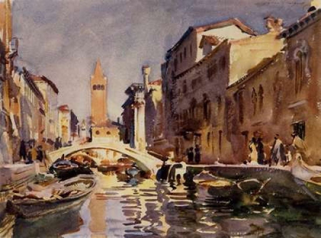 Venetian Canal 1913 Canvas Art - John Singer Sargent (18 x 24)