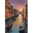 thumbnail image 1 of Venetian Canals at Sunset Acrylic Painting II - 12" x 18" Art Print Wall Decor, 1 of 1
