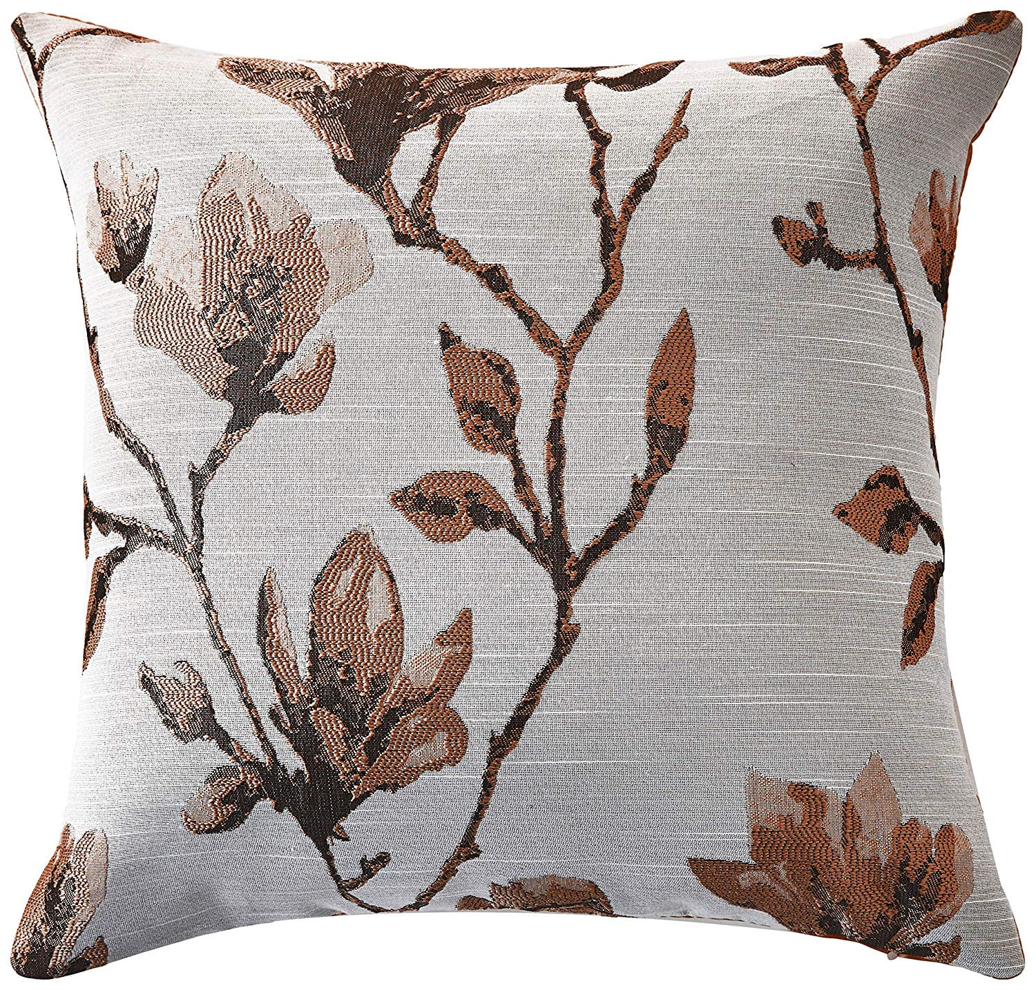 Venetian Brown and Gray Floral Decorative Throw Pillow