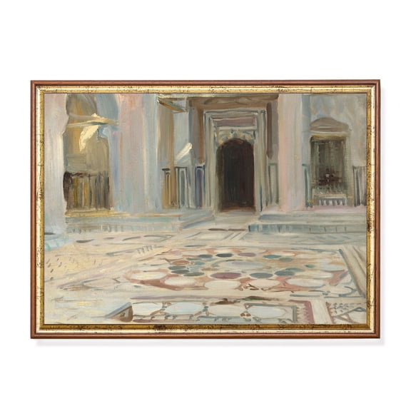Venetian Interior Art Print Poster, Pastel Architectural , Mosaic Floor, Size 24x36 UNFFRAMED F03.1.7l289