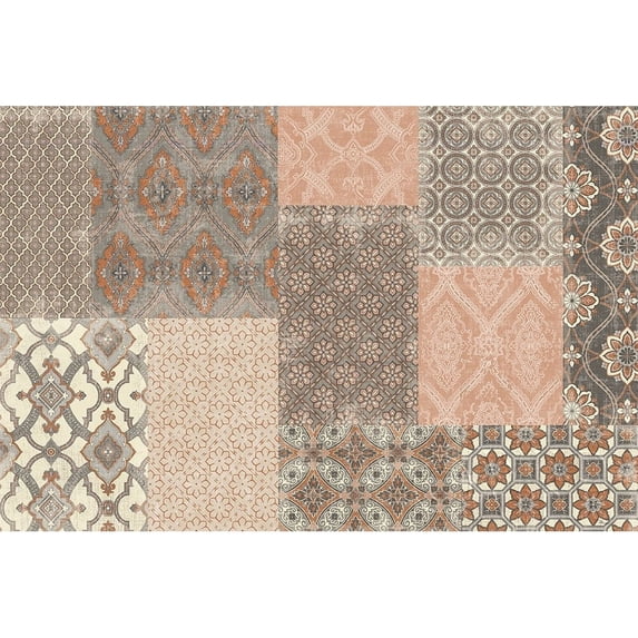 Venetian Patchwork I Orange Gray Poster Print by Pela Studio Pela Studio-VARPDX55378
