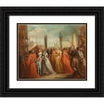 thumbnail image 1 of Venetian School 14x12 Black Ornate Wood Framed Double Matted Museum Art Print Titled: The Arrival of the Dogaressa in the Piazzetta, Venice (18th Century), 1 of 5