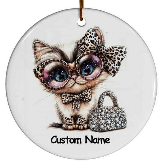 Venetian Short-haired Cat Ornament, Christmas Ornament 2025, Personalized Ornament with Name, Gifts for Cat Mom, Cat Dad, Gift for Cat Lovers, Cat Ornament 2025