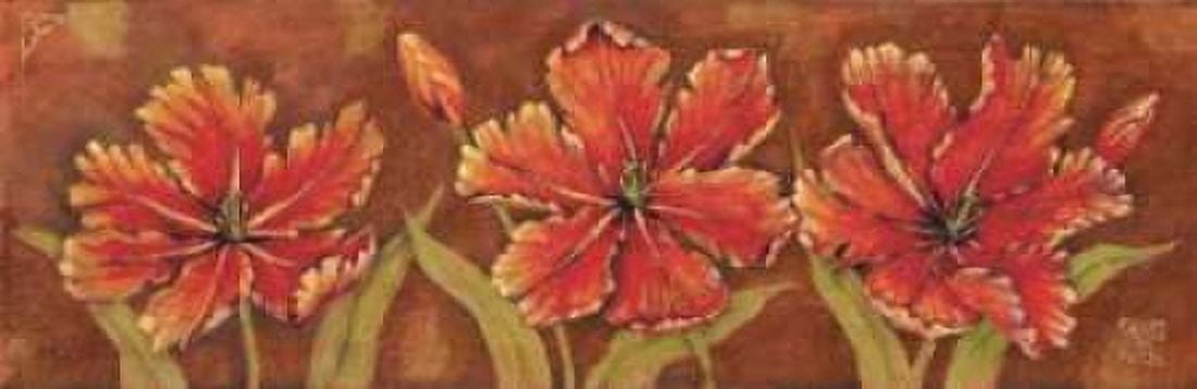 Venetian Tulips Canvas Art - Paul Brent (8 x 24)