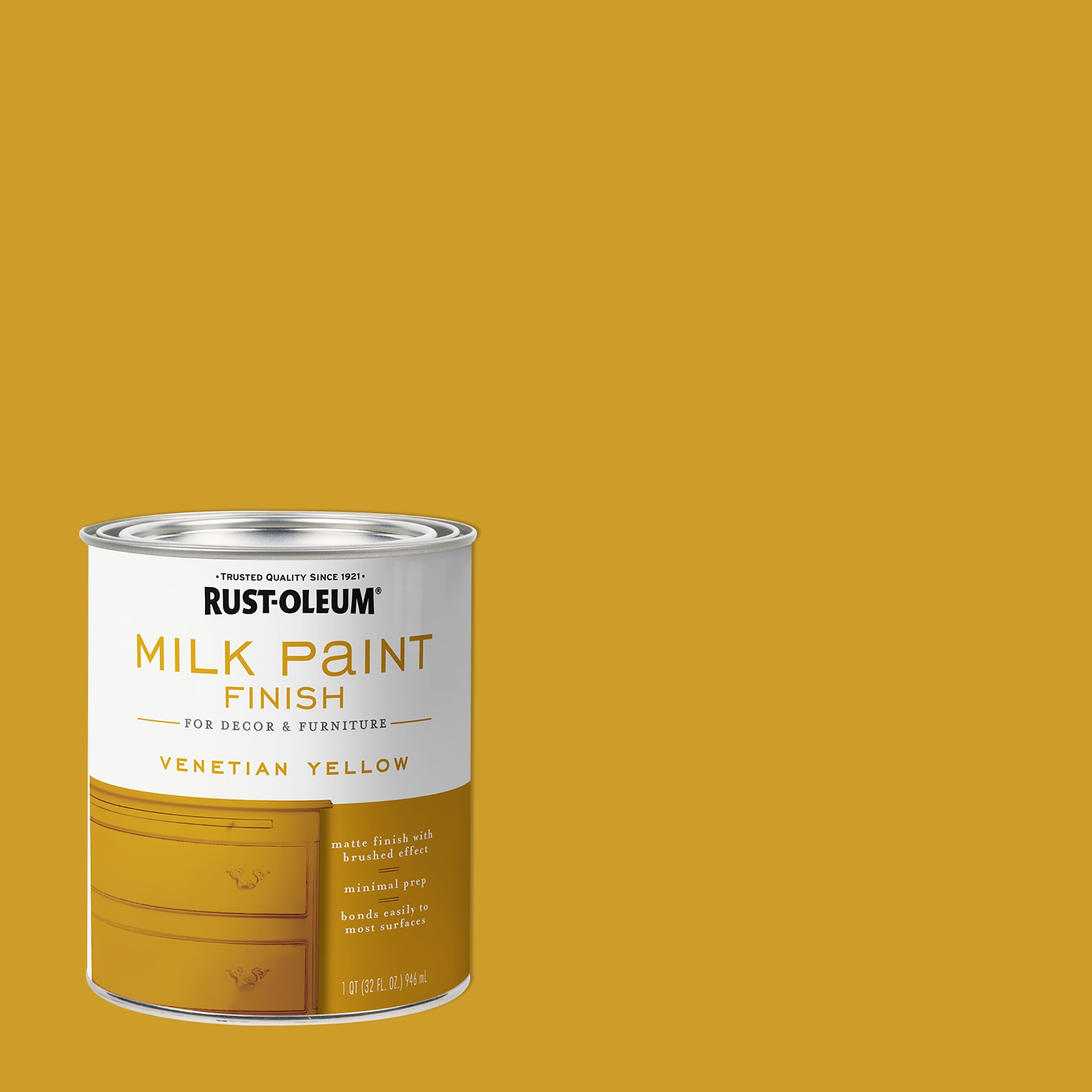 Rust-Oleum 334195 Finish Milk Paint, Quart, Venetian Yellow