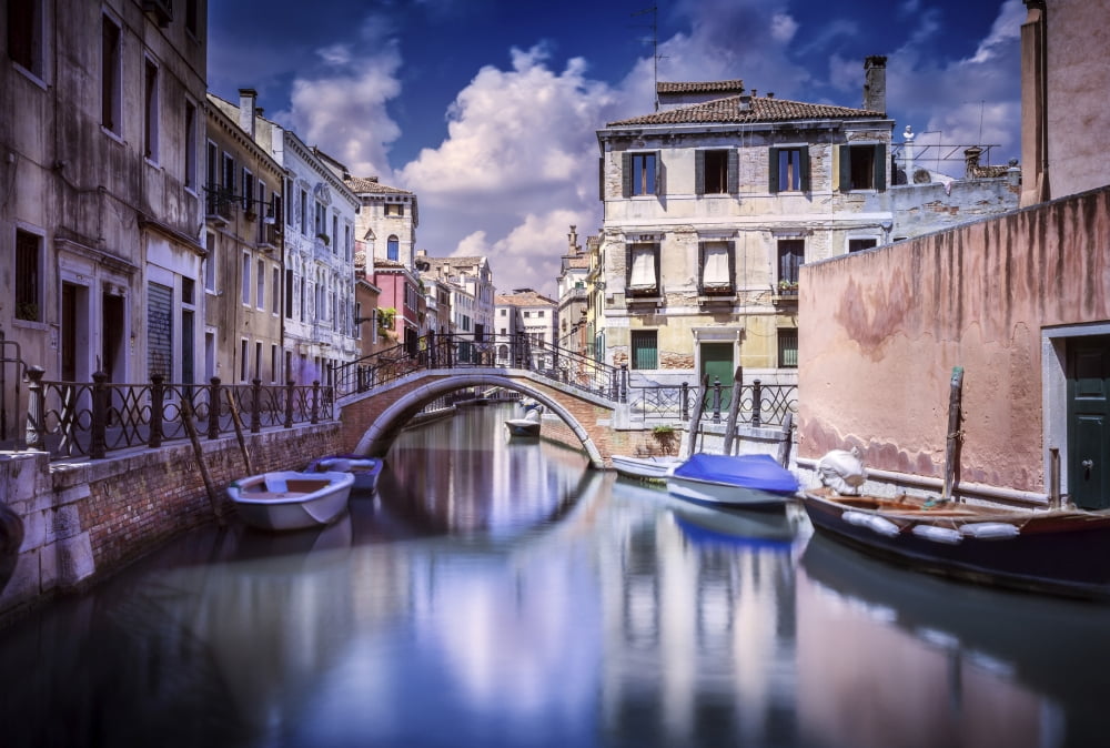 Venetian canal Venice Italy Canvas Art - Evgeny KuklevStocktrek Images (18 x 12)
