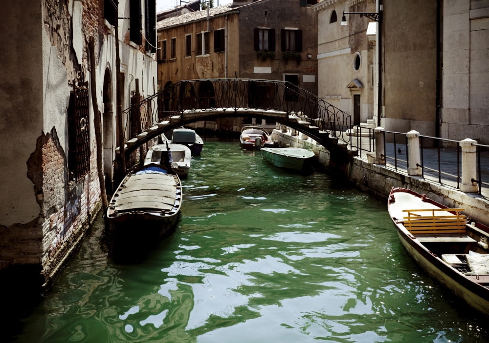 Venetian canal Venice Italy Canvas Art - Evgeny KuklevStocktrek Images (34 x 24)