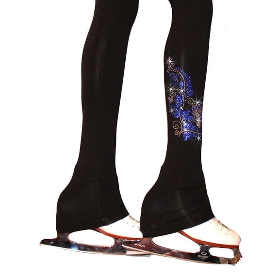 Venetta "Floral" Figure Skating pants Silver/Sapphire
