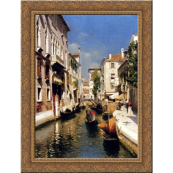 Venezia 24x18 Gold Ornate Wood Framed Canvas Art by Rubens Santoro