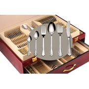 Venezia Collection Flatware Serving Set for 12 - 75 Piece Luxury Dining Silverware Cutlery Service