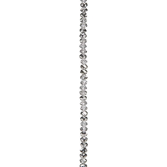 Venezia Crystal Bead Strand - Crystal Silver Iridescent - 4 X 6Mm Rondelle Beads